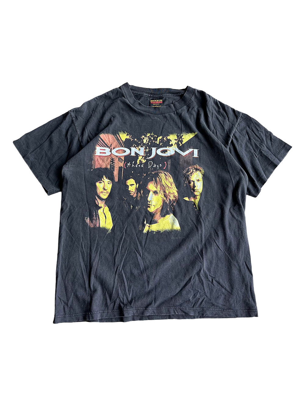 Vintage Brockum 1995 Bon Jovi These Days Tour Black T-shirt Size Large